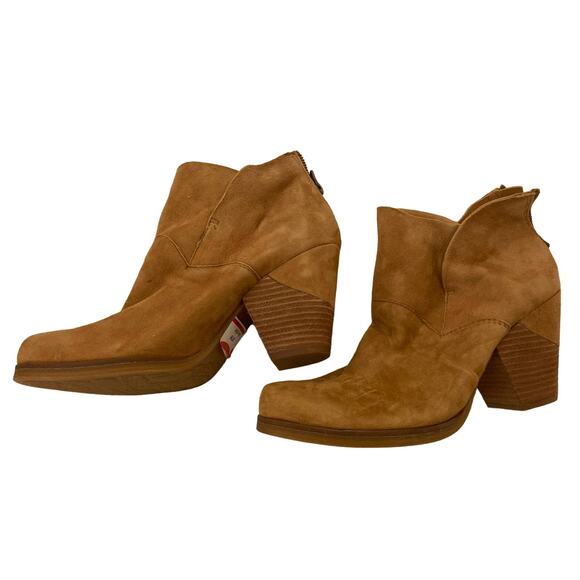 Kork Ease Maggie Suede Block Heel Back Zip Ankle Booties Size 10M Brown NWT - Picture 1 of 8